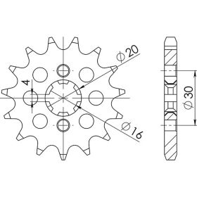 PIGNONE PASSO 428 - Z 16 DENTI (DIS.24200)