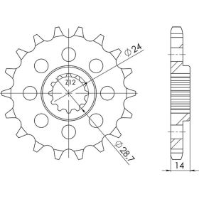PIGNONE PASSO 530 - Z 17 DENTI (DIS.24900)