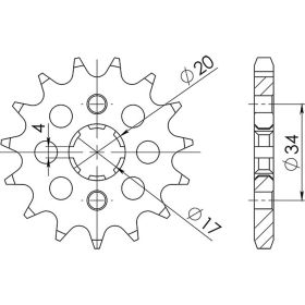 PIGNONE PASSO 428 - Z 15 DENTI (DIS.26200)