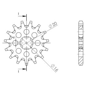 PIGNONE PASSO 428 - Z 16 DENTI (DIS.28200)