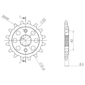 PIGNONE PASSO 520 - Z 16 DENTI (DIS.28404)