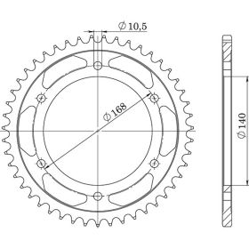 CORONA IN ACCIAIO PASSO 525 - Z 42 DENTI (DIS.35308)