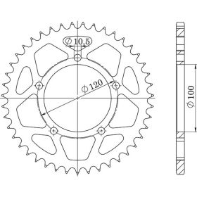 CORONA IN ACCIAIO PASSO 525 - Z 41 DENTI (DIS.35800)