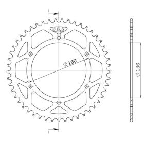 CORONA IN ACCIAIO PASSO 525 - Z 43 DENTI (DIS.35803)