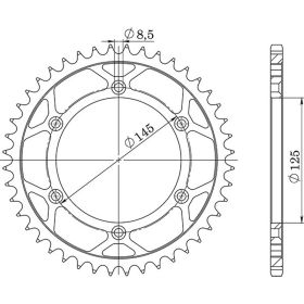 CORONA IN ACCIAIO PASSO 520 - Z 44 DENTI (DIS.44202)