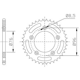CORONA IN ACCIAIO PASSO 520 - Z 43 DENTI (DIS.44205)