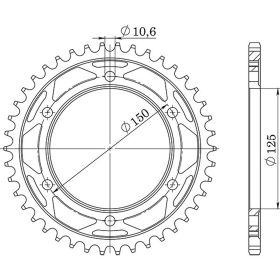 CORONA IN ACCIAIO PASSO 525 - Z 42 DENTI (DIS.44501)