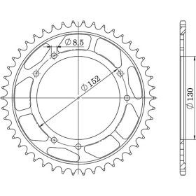 CORONA IN ACCIAIO PASSO 530 - Z 46 DENTI (DIS.44601)