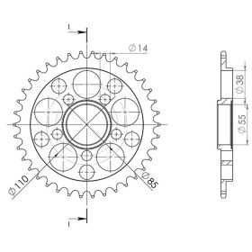 CORONA IN ACCIAIO PASSO 525 - Z 42 DENTI (DIS.50605)