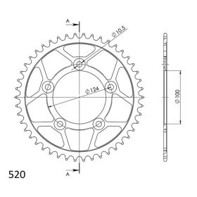 CORONA IN ACCIAIO PASSO 520 - Z 46 DENTI (DIS.50613)