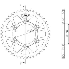 CORONA IN ALLUMINIO PASSO 520 - Z 45 DENTI (DIS.51602)