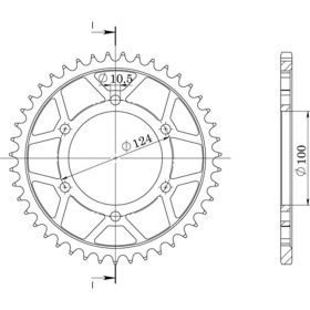 CORONA IN ALLUMINIO PASSO 525 - Z 37 DENTI (DIS.51609)
