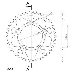 CORONA IN ALLUMINIO PASSO 525 - Z 46 DENTI (DIS.51613)