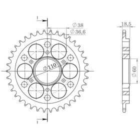 CORONA IN ALLUMINIO PASSO 520 - Z 34 DENTI (DIS.51802)