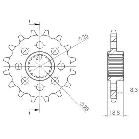 PIGNONE PASSO 520 - Z 16 DENTI (DIS.61601)