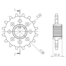 PIGNONE PASSO 525 - Z 17 DENTI (DIS.61800)