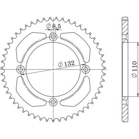 CORONA IN ACCIAIO PASSO 525 - Z 38 DENTI (DIS.71400)