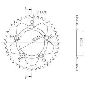 CORONA IN ALLUMINIO PASSO 525 - Z 38 DENTI (DIS.72400)