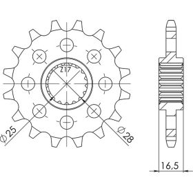 PIGNONE PASSO 525 - Z 17 DENTI (DIS.73400)