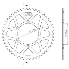 CORONA IN ALLUMINIO PASSO 520 - Z 46 DENTI (DIS.87502)