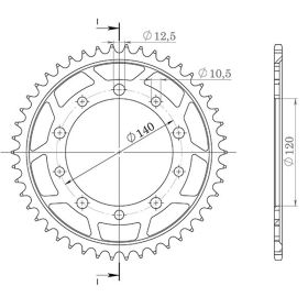 CORONA IN ALLUMINIO PASSO 530 - Z 42 DENTI (DIS.87603)