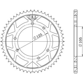 CORONA IN ACCIAIO PASSO 428 - Z 54 DENTI (DIS.92130)
