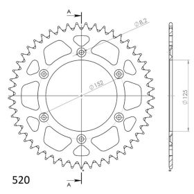 CORONA IN ALLUMINIO PASSO 520 - Z 51 DENTI (DIS.00534)