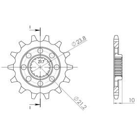 PIGNONE PASSO 520 - Z 14 DENTI (DIS.00503)