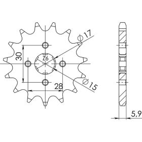 PIGNONE PASSO 420 - Z 15 DENTI (DIS.20101)