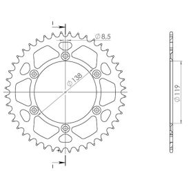 CORONA IN ALLUMINIO PASSO 520 - Z 48 DENTI (DIS.93501)