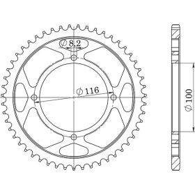 CORONA IN ALLUMINIO PASSO 428 - Z 51 DENTI (DIS.17105)