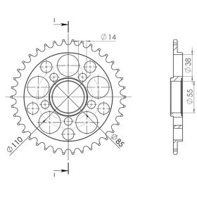 CORONA IN ALLUMINIO PASSO 520 - Z 37 DENTI (DIS.51606)