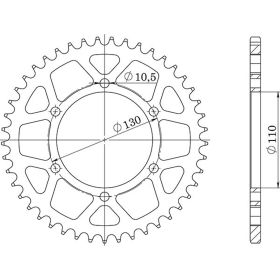 CORONA IN ACCIAIO PASSO 525 - Z 46 DENTI (DIS.12810)