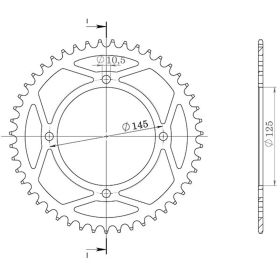 CORONA IN ACCIAIO PASSO 520 - Z 36 DENTI (DIS.12509)