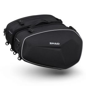 SHAD E48 BLACK EXPANDABLE SIDE BAGS KIT WITH SR SIDE FRAME