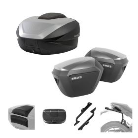 SHAD SH59X ALU LOOK 59L TOP CASE KIT WITH SH23 ALU LOOK 23L SIDE CASES