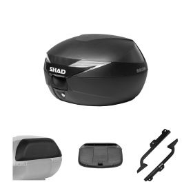SHAD SH39 BLACK 39L TOP CASE KIT WITH REAR RACK