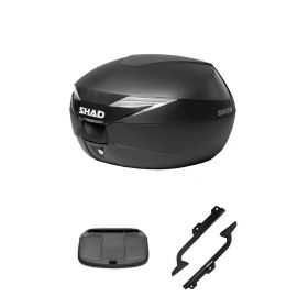 SHAD SH39 BLACK 39L TOP CASE KIT WITH REAR RACK