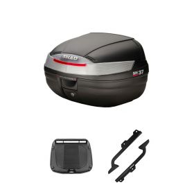 SHAD SH37 BLACK 37L TOP CASE KIT WITH REAR RACK