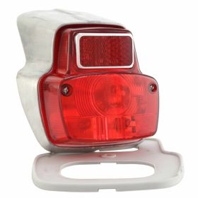 Approved red glass shiny aluminum rear light