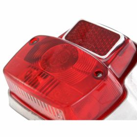 Approved red glass shiny aluminum rear light