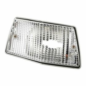 Clignotant arrière gauche verre blanc boîtier en chrome homologation E3
