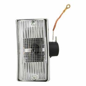 Indicateur de scooter avant droit verre blanc conteneur chrome BA15s E3 approuvé