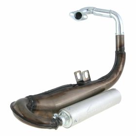 Marmitta SIMONINI Racing in acciaio verniciato con silenziatore alluminio argento sinistra
