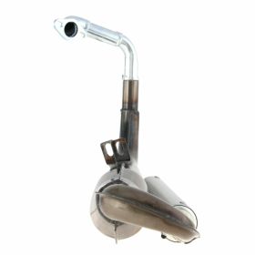 SIMONINI Rennsportauspuff aus lackiertem Stahl silbernem Aluminium-Schalldämpfer linken