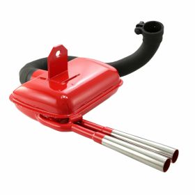 SIP Racing Exhaust Red chrome silencer dual outlet and collector included