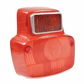 Feu arrière en verre rouge SIEM Antik avec réflecteur et cadre en aluminium