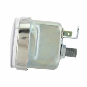 SIP Oval Speedometer White Black Numbers Chrome Frame