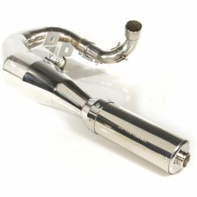 Marmitta SIP Racing in acciaio inox lucido silenziatore argento pneumatico largo sinistra