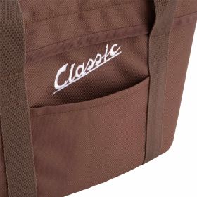 SIP Classic Round Luggage Rack Basket in Dark Brown Metal/Synthetic Leather 360x320x280 mm